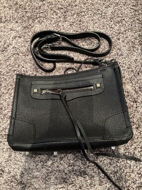 Black Pebbled Leather Crossbody Bag